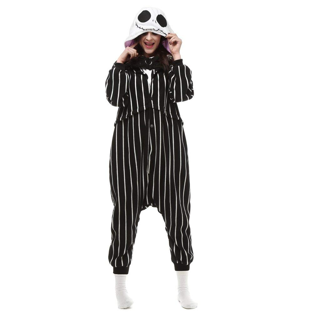 Photo 1 of HALLOWITCH Jack Skellington Onesie Costume for Adult Women and Men. L