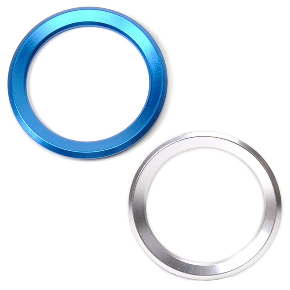 Car Air Conditioning Rings Radio Volume Button Ring Covers Decorative Circle Trim High Match Blue and Silver Series 320gt5 x1x3x4x5x6