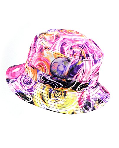 NYFASHION101 Fashionable Unisex Satin Lined Printed Pattern Cotton Bucket Hat