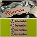 R&G Brembo HIGH TEMP Brake Caliper Decal Sticker Set of 4 (Red)