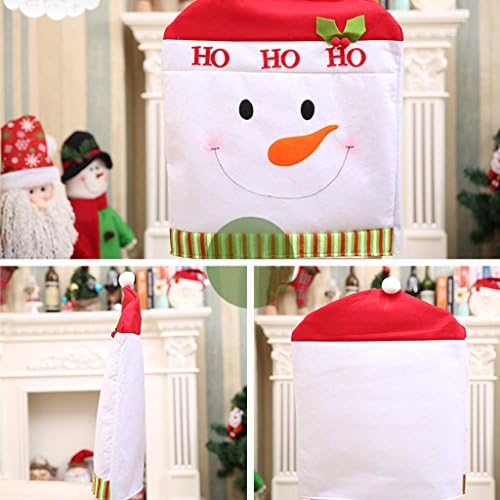 Timberlark Dinner Chair Covers Pack of 4 / 6,Christmas Party Home Decoration Gift (4, Snowman)