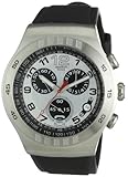 Swatch Men's YOS433 Irony Chrono Silver and Black Dial Watch
