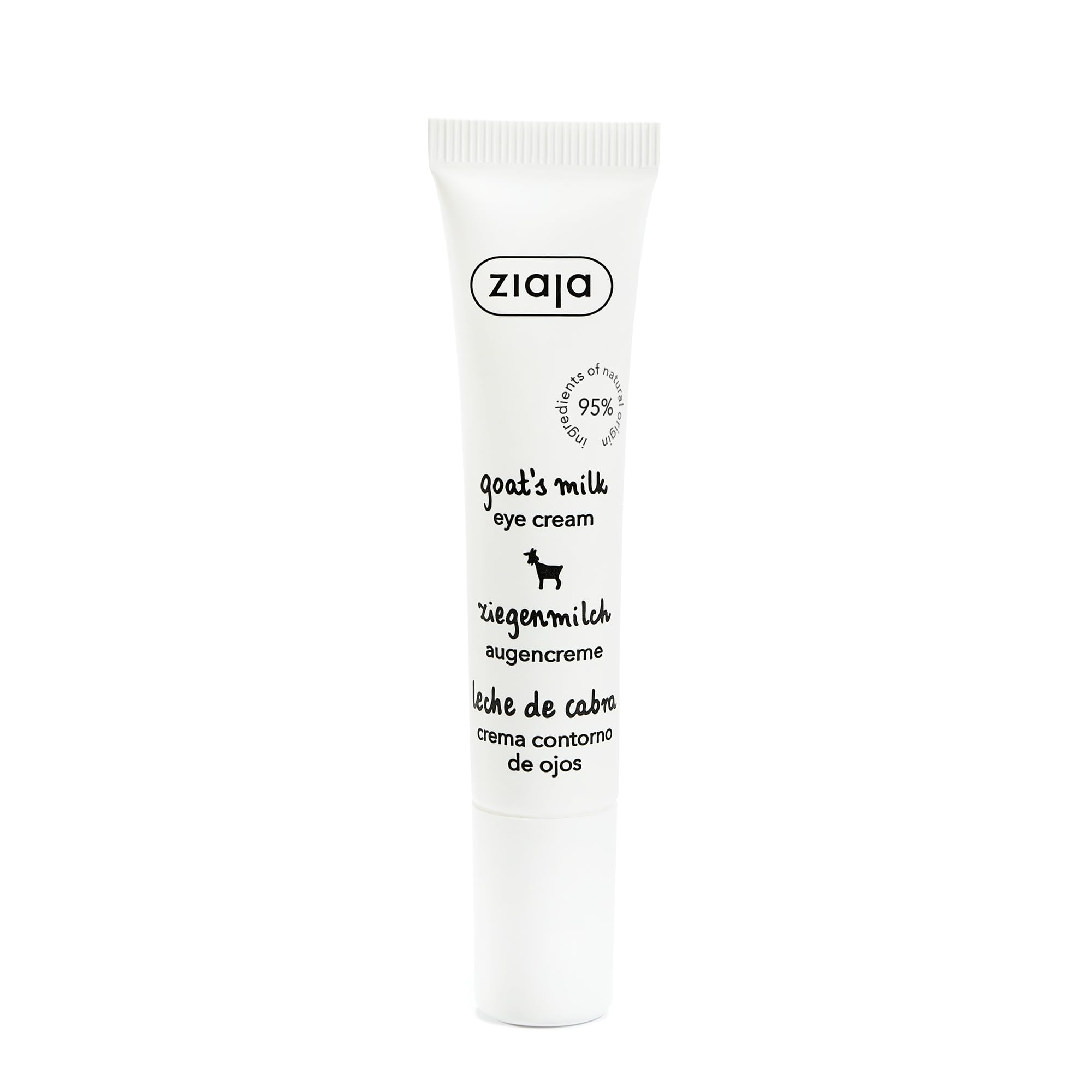 Ziaja Goat’s Milk Eye Cream, 15 ml - Hydrating & Soothing Skincare for Delicate Eye Area – Reduces Puffiness, Dark Circles & Fine Lines
