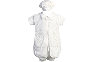 iGirlDress Baby Boy Baptism Christening Outfit, Baptismal Clothes Romper -Ropones de bautizo niño