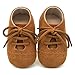 Dukars Baby Boys Girls Soft Sole Moccasins Lace-up Infant Toddler Shoes Sneaker (Brown 2)