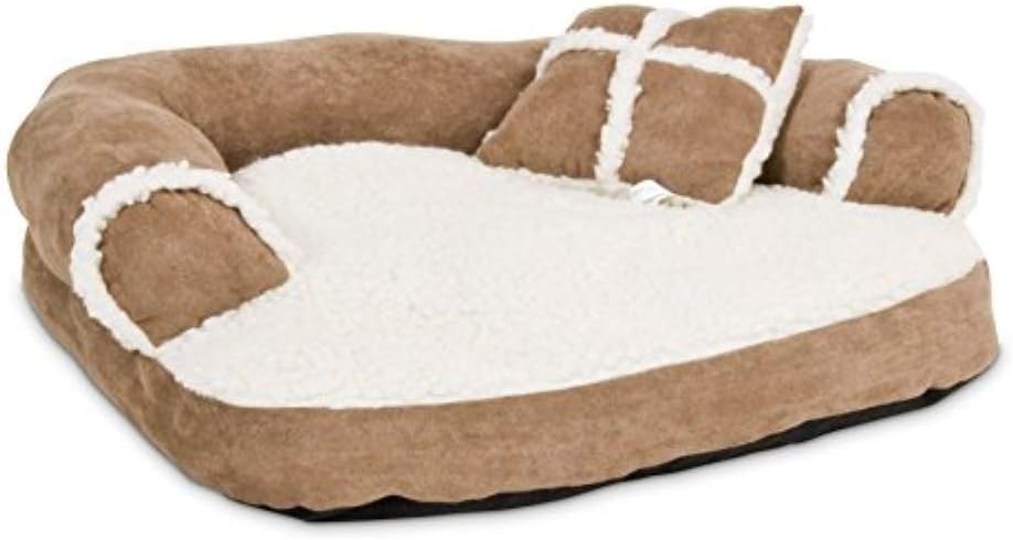Petmate Aspen Pet Sofa Bed with Pillow for Comfort and Support - One Size - Assorted Colors: Pet Supplies