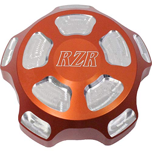 Modquad Polaris RZR Billet Gas Cap (Logo) (Orange/Machined) for 1420