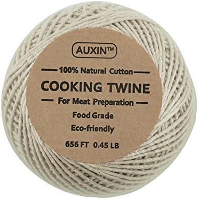 AUXIN，Natural Cooking Twine [656ft][0.45lb][16ply],Durables Butchers Twine,Meat preparation,Food Packaging String,DIY Craft Decoration,Kitchen Accessories