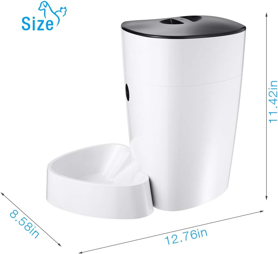 Pet Supplies : isYoung Automatic Cat Feeder, 4L Smart Pet Feeder for Cat & Dog - 6 Meal, LCD Display with Timer Programmable, Portion Control - Battery/Plug-in Power : 