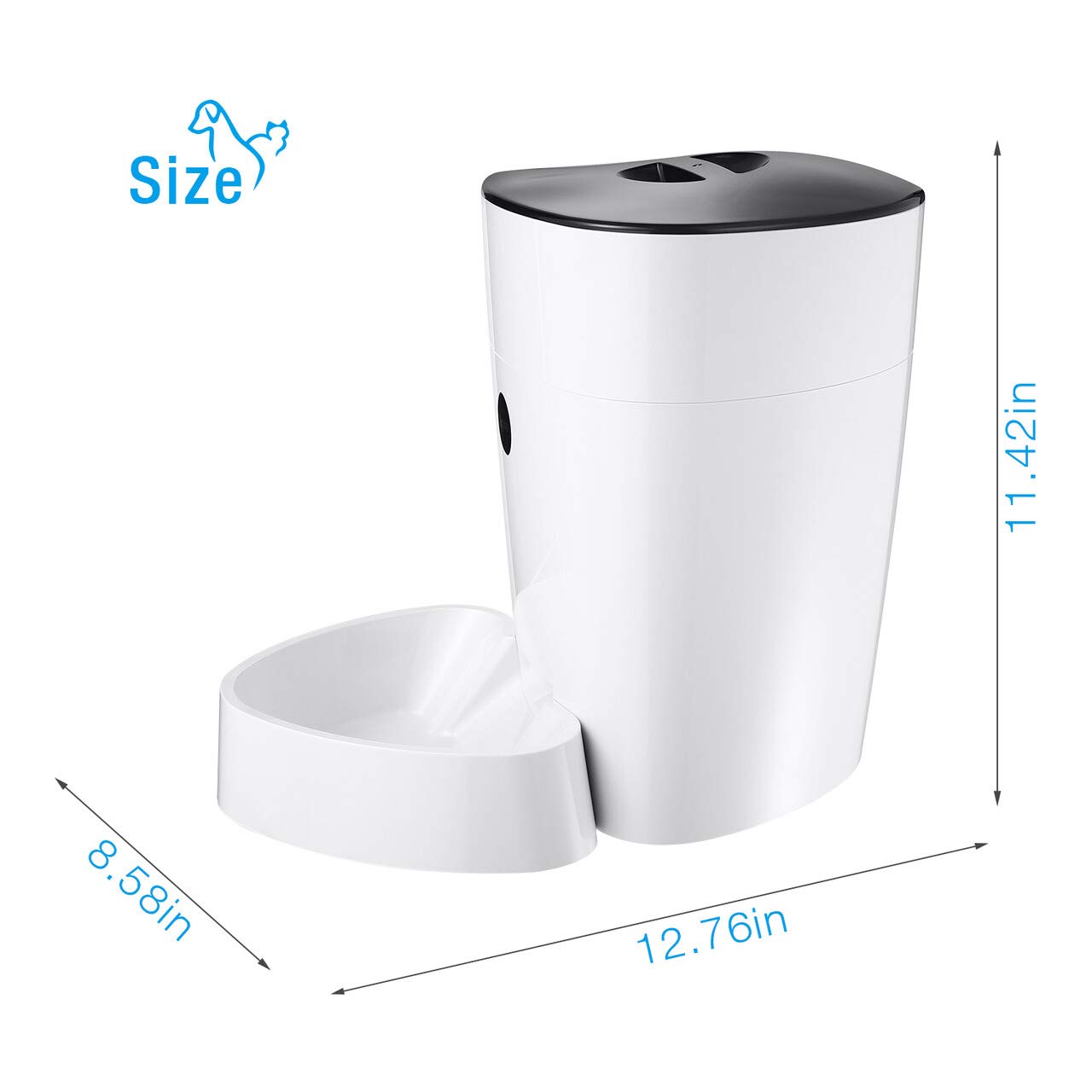 isYoung Automatic Cat Feeder, 4L Smart Pet Feeder for Cat & Dog - 6 Meal, LCD Display with Timer Programmable, Portion Control - Battery/Plug-in Power