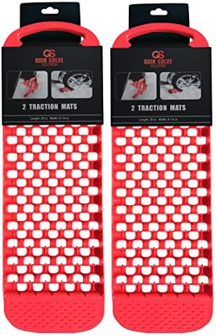 Quik Solve Tire Auto Traction Mats Car Off Road Roadside Winter Snow Safety 2PK