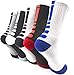 Basketball Socks 5 Pack Athletic Crew Sport for Boy Girl Men Women By JIYE