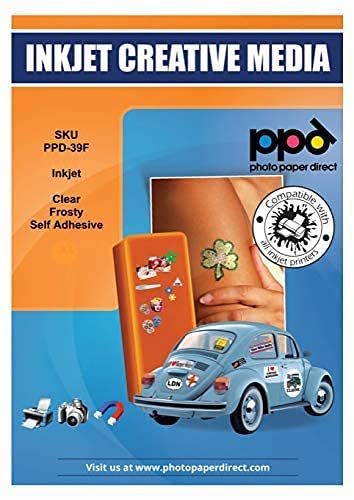PPD 10 Sheets A4 Inkjet Printable Semi Transparent Frosted Sticker Film Self Adhesive PPD-39F-10