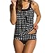 Blugibedramsh Womens Retro Ploka Dot Tankini Two Piece Swimsuit
