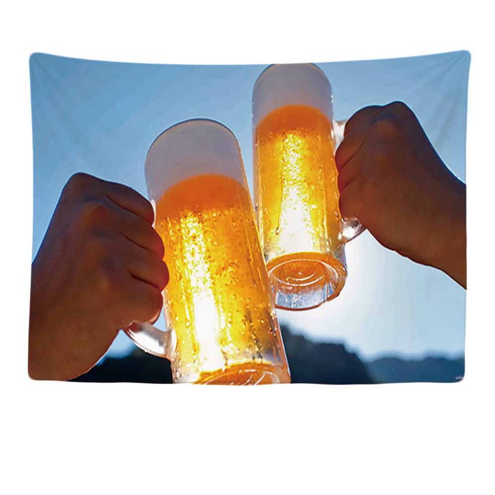 Ulticool - Appeso a Parete Home Decor - Beer Glasses Beer Jar - 200 x 150 cm Large - Wall Tapestry Carpet Murals - Decorative Tapestries for Bedroom Living Room