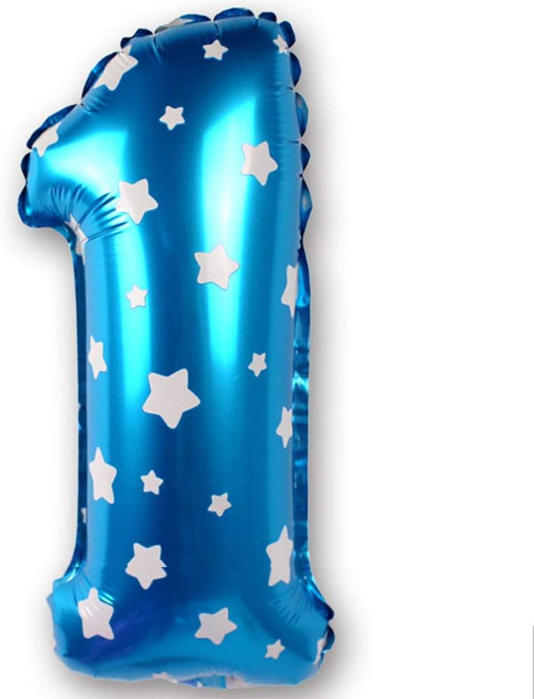 SONGYANG Digital Balloon Number 0-9 Blue Number Balloon Reusable Self Inflating Balloon for Birthday Wedding Party Digital Decorations(32 Inch),1