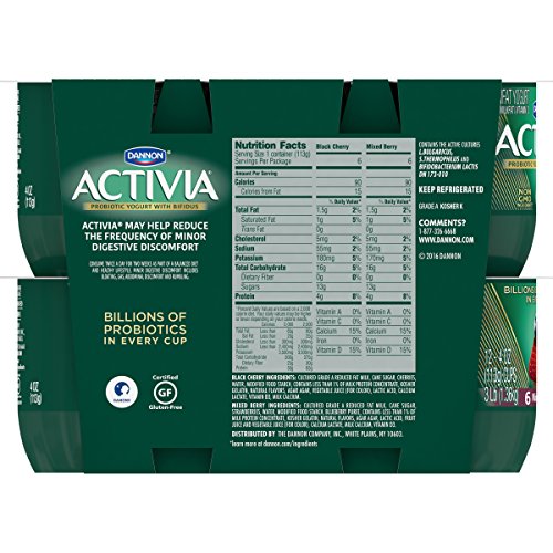 Danone activia yoghurt blk Cherry Mix bry 12/4oz (036632028518)