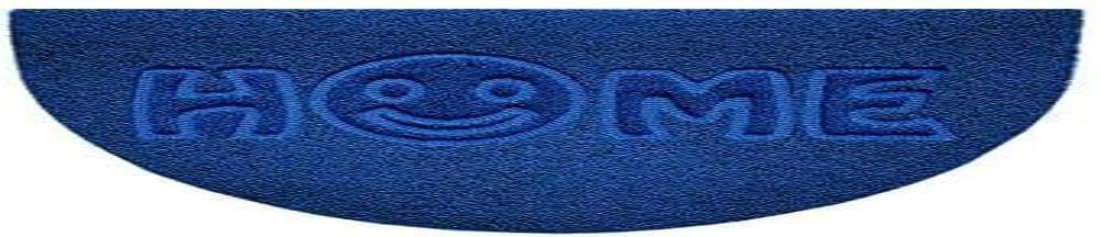 Nicoman Embossed Halfmoon Half Circle Door Mat Dirt-Trapper Jet-Washable Doormat 70x44cm (Blue, HOME SMILEY FACE Shape) - Use on Carpet ONLY