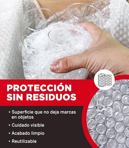 YUREX Papel Burbuja 30 cm x 10 m Poliburbuja para Empaque y Embalaje Seguro Protege Objetos Frágiles en Mudanzas y Almacenaje Amortigua Golpes Reduce Vibraciones y Cuida Superficies sin Dejar Marcas