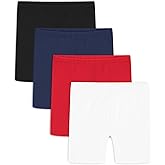 Auranso Girls Bike Shorts Cartwheel Cotton Biker Dance Under Dress Shorts Kids Clothes 4 Pack