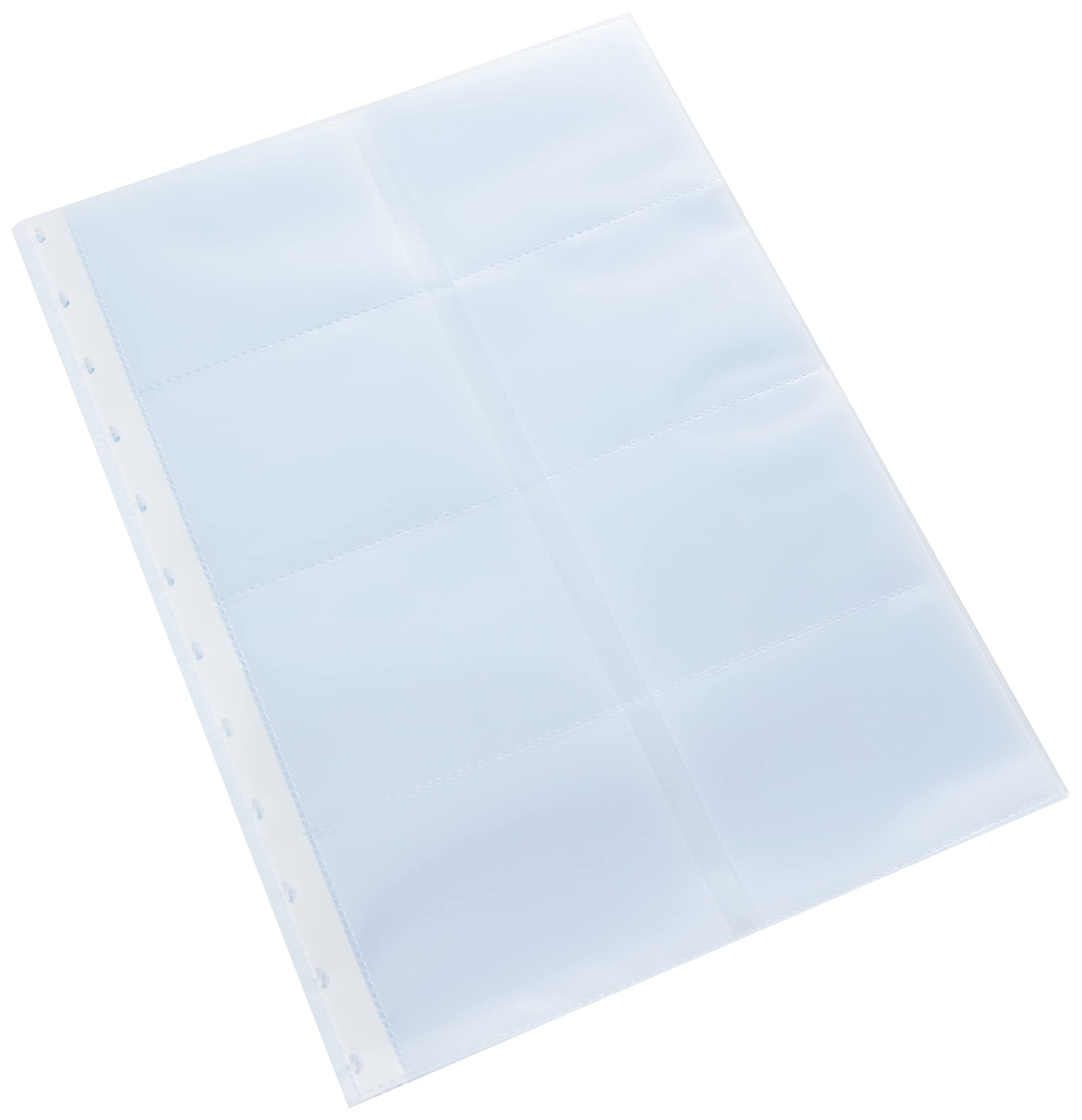 Exacompta - Ref 86211E - Business Card Holder Refill Sheets - A4 (210 x 297mm) in Size, 16 Pockets Per Page, For 90 x 60mm Business Cards, 0.12mm Polypropylene - Pack of 10