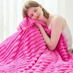 NEWCOSPLAY Super Soft Throw Blanket Hot Pink