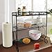VANRA 3 Tier Spice Rack Kitchen Spice Stand Holder Jars Storage Organizer Shelf Rack with Tissue Dispenser Rack/Bathroom Paper Towel Holder & Towel Bar (Black)