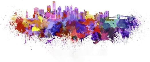 Hd Impreso Lienzo Pintura Ciudad Acuarela Paisaje Urbano Arte