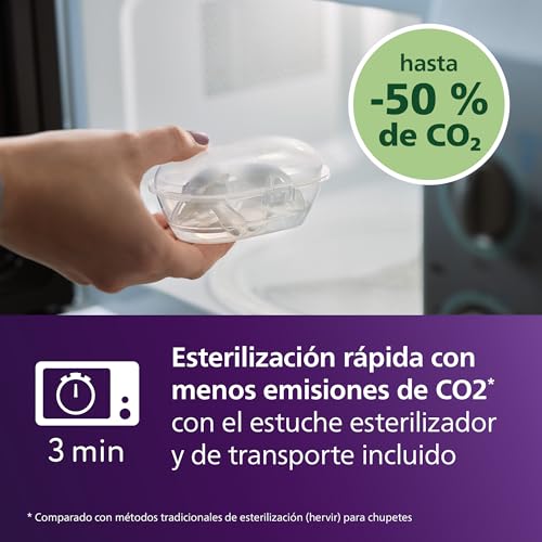 Philips Avent Ultra Air Pacifiers: Anatomically Designed, for Babies 18+ Months, Soft Silicone Symmetrical Teat BPA-Free with 2 Sterilizer Cases, 4-Pack, SCF349/55