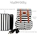 Kaydee Baby Unisex Canvas Diaper Tote Backpack Bag with Stroller Straps and Changing Pad - for Men and Women (Black and White Stripe)