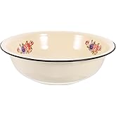 Enamel mixing bowls Vintage Enamelware Washing Basin Kitchen Bowl Porcelain Egg Beating Bowl Plate Dish for Fruit Salad Pasta Dinner Random Style