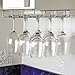 Oenophilia Under Cabinet Stemware Rack, Wine Glass Holder Under Cabinet Kitchen, Chrome Finish, Holds 6-9 Glasses Depending on Style
