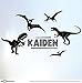 StickTak Stickers Custom Name Dinosaur Jurassic Park Tyrannosaurus Wall Art Vinyl Decal Sticker - 1 set of 1 name and 5 dinos -