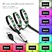 JACKYLED TV LED Light Strip 6.6Ft 60Leds LED TV Backlight Strip USB Bias Monitor Lighting RGB 5050 SMD Changing Color Strip Kit Accent Light Set for TV Desktop PC (Mini Controller)