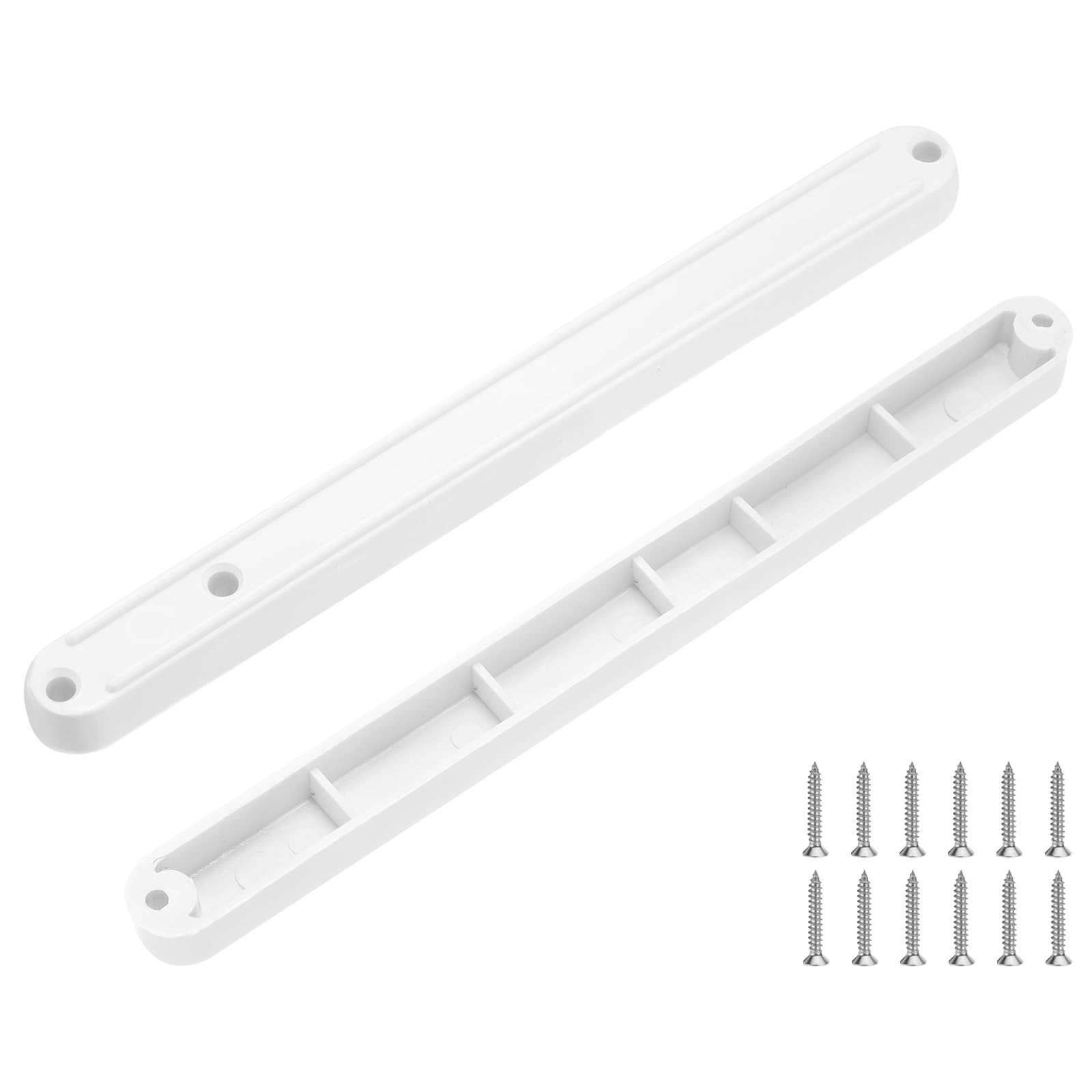 PATIKIL 7 Inch Drawer Slides, 4 Pcs Plastic Guide Rails Side Mounted Rails with Mounting Screws for Cabinet/Drawer/Bedside/Table/Wardrobe, White