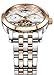 PASOY Men's Watch Automatic Mechanical Tourbillon Stainless Stell Date White Dial Skeleton Watches for Men