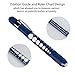 Opoway Nurse Penlight with Pupil Gauge LED Medical Pen Light for Nurses Doctors with Batteries Included 2ct, Silver and Blue