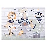 Trend Lab Safari Rock Band Canvas Wall Art, Green/Gray/Yellow/White