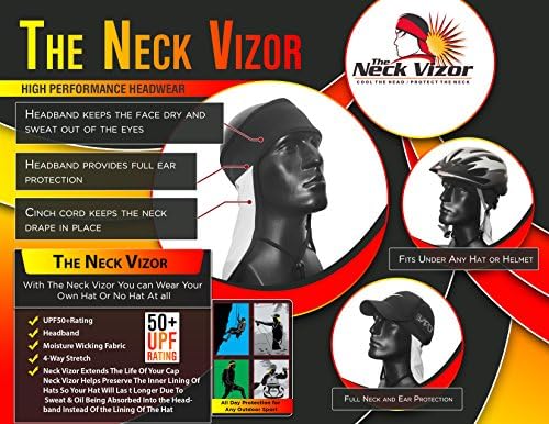Neck and Ear Sun Protection, UPF 50+, Moisture Wicking, Body Cooling, Multi-Sport & Outdoor High Performance Headwear, Sun Protection