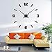 Timelike 3D DIY Wall Clock, 1M Modern Frameless Large 3D DIY Wall Clock Kit Decoration Home for Living Room Bedroom (Black)