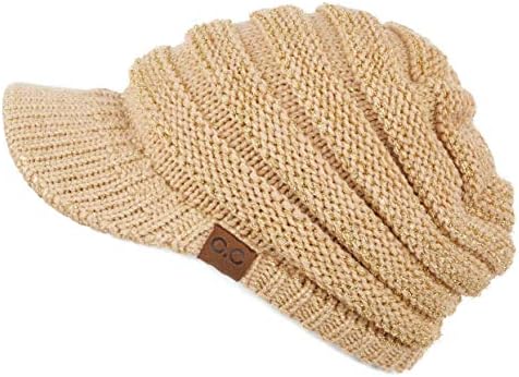 Amazon.com: The Hat Depot - Visor Beanie Unisex Winter Knit  display picture 2