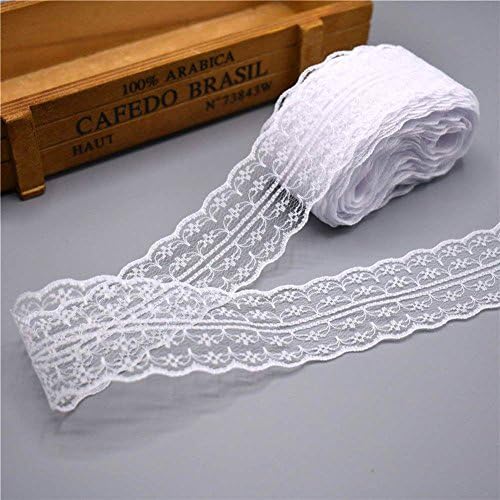 Gespout White Lace Ribbon DIY Materials for Wedding, Party, Holiday, Ceremony, Decoration 4.5 cm x 10 m