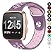 Compatible for Fitbit Versa | Soft Silicone Replacement Sport Band for New Fitbit Versa Smart Watch (Purple/Soft-Purple, Small)