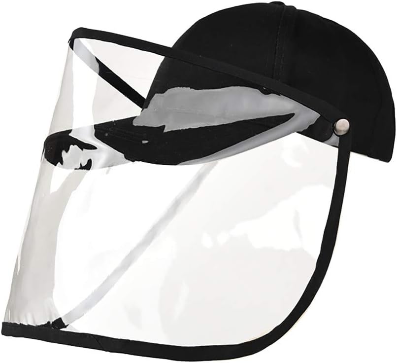 BBesty Flip-up Protective Safety Face Shield Removable Full Cover Dustproof Waterproof Baseball Hat Splashing Proof Anti Pollution Removable Clear Visor Outdoor Facial Cover