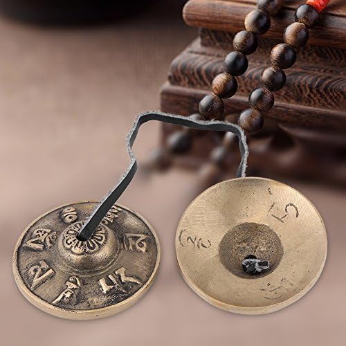 Gadgetzone® Traditional Brass Buddhist Finger Cymbals Bells, Tibetan