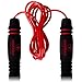 PowerSkip PII Heavy Jump Rope - Weighted Jump Rope + Steel Handles, 360° Spin, Adjustable Cable, Travel Bag & Jump Rope Workout Program (Fire Red)