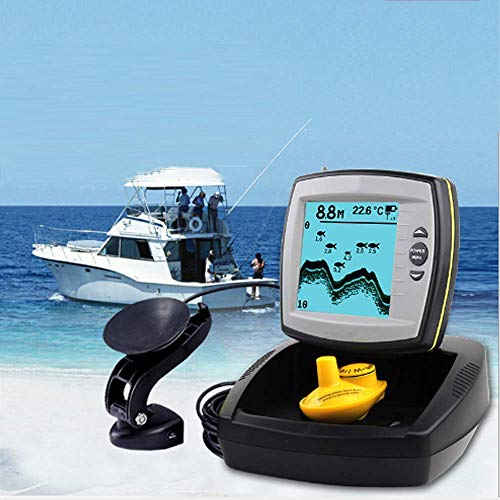 SISHUINIANHUA 2 in 1 Fish Finder Wired Wireless Sonar Waterproof Color Screen Intelligent Fish Detector