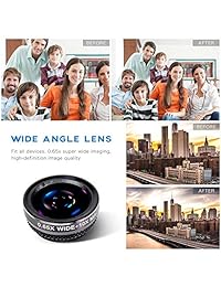 Lente Luxsure Fisheye + lente de gran angular + lente macro, kit 3 en 1 para Apple iPhone 6, 4, 4s, 5, 5C, 5S, 4, 3GS, iPad Samsung Galaxy S4 S3 S2 Note 3, 2, 1, Sony Xperia L36h, L38i, HTC One, Smartphones Motorola, Negro