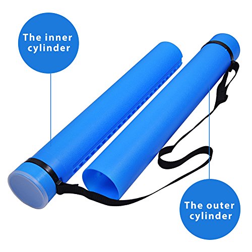 image for DEWEL Poster Tube with Strap Plastic Expanding Poster Tube 24.5