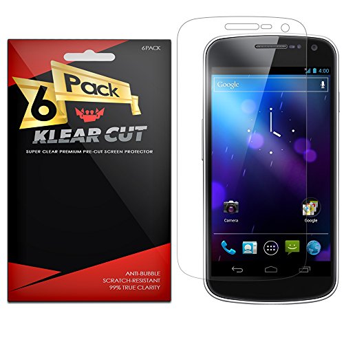 Klear Cut [6 Pack] Screen Protector for Samsung Galaxy Nexus – Lifetime Replacement Warranty - Anti-Bubble & Anti-Fingerprint High Definition (HD) Clear Premium PET Cover – Retail Packaging